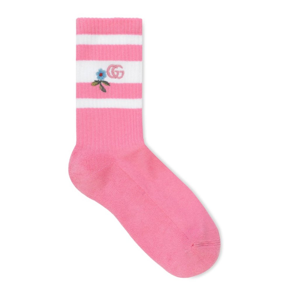 Gucci GG Knitted Daisy Socks In Pink NEW W TAGS - Picture 2 of 3